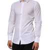 Dolce & Gabbana White Cotton GOLD Formal Men Longsleeves Shirt