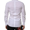 Dolce & Gabbana White Cotton GOLD Formal Men Longsleeves Shirt
