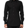 Dolce & Gabbana Black MARTINI Slim Fit Dress Formal Men Shirt
