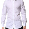 Dolce & Gabbana White Cotton GOLD Long Sleeves Formal Shirt