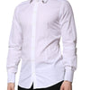 Dolce & Gabbana White Cotton GOLD Long Sleeves Formal Shirt