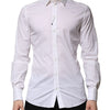 Dolce & Gabbana White Cotton GOLD Long Sleeves Formal Shirt