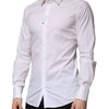 Dolce & Gabbana White Cotton GOLD Long Sleeves Formal Shirt