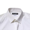 Dolce & Gabbana White Cotton GOLD Long Sleeves Formal Shirt