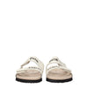 Palm Angels Beige Leather Slippers