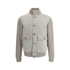 Brunello Cucinelli Graue Lederjacke