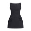 Magda Butrym Black Cotton Cocktail Dress