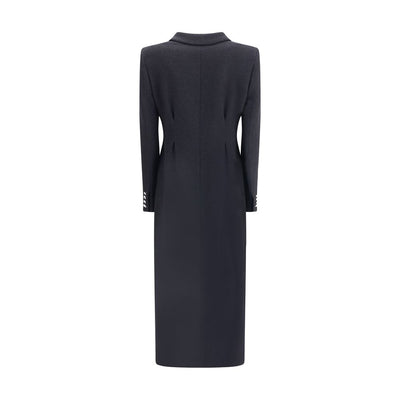 Alessandra Rich Black Fleece Wool Coat