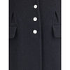 Alessandra Rich Black Fleece Wool Coat