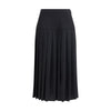 Alessandra Rich Black Fleece Wool Midi Skirt