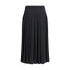 Alessandra Rich Black Fleece Wool Midi Skirt