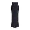 Alessandra Rich Black Fleece Wool Long Skirt