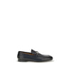 Gucci Black Calf Leather Bos Taurus Slip-On Loafers