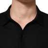 Dolce & Gabbana Black Silk Button Up Lightweight Sweater