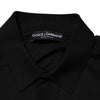Dolce & Gabbana Black Silk Button Up Lightweight Sweater