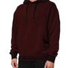 Dolce & Gabbana Burgundy Cotton Plaid Lined Men Hoodie Sweater
