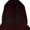 Dolce & Gabbana Burgundy Cotton Plaid Lined Men Hoodie Sweater