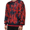 Dolce & Gabbana Silk Navy Red Coral Print Pullover Sweater