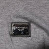 Dolce & Gabbana Gray Cotton Tattered Logo Patch Men T-shirt