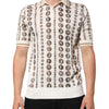 Dolce & Gabbana Silk Ivory Coin Print Logo Men Polo T-shirt