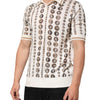 Dolce & Gabbana Silk Ivory Coin Print Logo Men Polo T-shirt