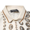 Dolce & Gabbana Silk Ivory Coin Print Logo Men Polo T-shirt