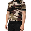 Dolce & Gabbana Camouflage Brown Silk MilitaryPolo T-shirt