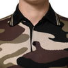 Dolce & Gabbana Camouflage Brown Silk MilitaryPolo T-shirt