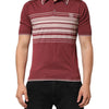 Dolce & Gabbana Cotton Burgundy Striped DG Logo Polo  T-shirt
