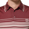 Dolce & Gabbana Cotton Burgundy Striped DG Logo Polo  T-shirt