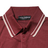 Dolce & Gabbana Cotton Burgundy Striped DG Logo Polo  T-shirt