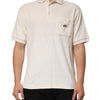 Dolce & Gabbana Ivory Cotton Terry Logo Pocket Polo T-shirt