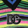 Dolce & Gabbana Multicolor DG Logo V-Neck Knit Pullover Sweater