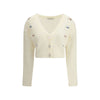 Alessandra Rich White Mohair Cardigan