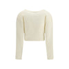 Alessandra Rich White Mohair Cardigan