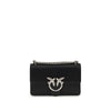PINKO Black Calf Leather Bos Taurus Shoulder Bag