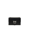 PINKO Black Calf Leather Bos Taurus Shoulder Bag