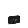 PINKO Black Calf Leather Bos Taurus Shoulder Bag