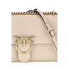 PINKO Beige Calf Leather Bos Taurus Shoulder Bag