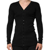 Dolce & Gabbana Black Cotton Button Up Men Cardigan Sweater