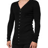 Dolce & Gabbana Black Cotton Button Up Men Cardigan Sweater