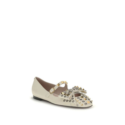 Valentino Garavani Cream Goatskin Ballet Flats