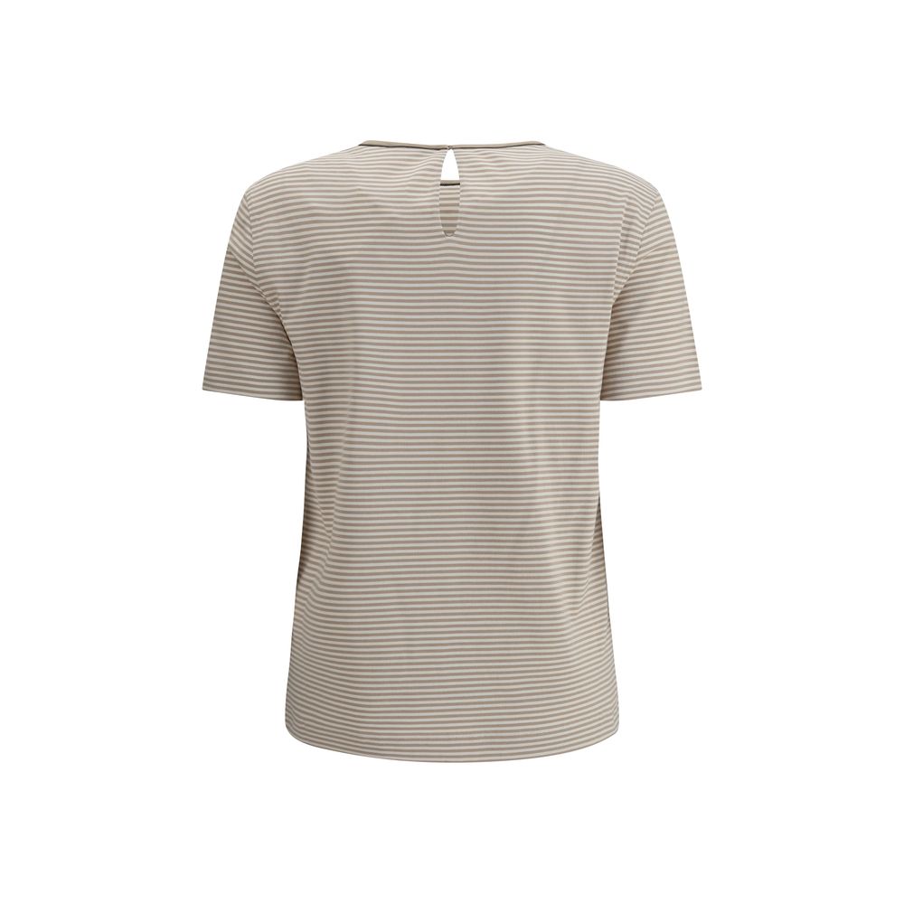 Brunello Cucinelli Beige Baumwoll-T-Shirt