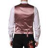 Dolce & Gabbana Pink Wool Dress Formal Men Waistcoat Vest