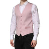 Dolce & Gabbana Pink Wool Dress Formal Men Waistcoat Vest