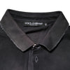 Dolce &amp; Gabbana graues Baumwoll-Poloshirt für Herren mit Kronenkragen