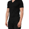 Dolce & Gabbana Black Cotton Plain V-Neck Men Shirt T-shirt