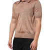 Dolce & Gabbana Brown Silk Textured Short Sleeve Polo T-shirt