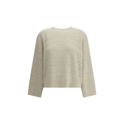 Brunello Cucinelli Weißer Kaschmirpullover