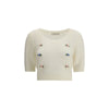 Alessandra Rich Weißes Mohair-Sweatshirt